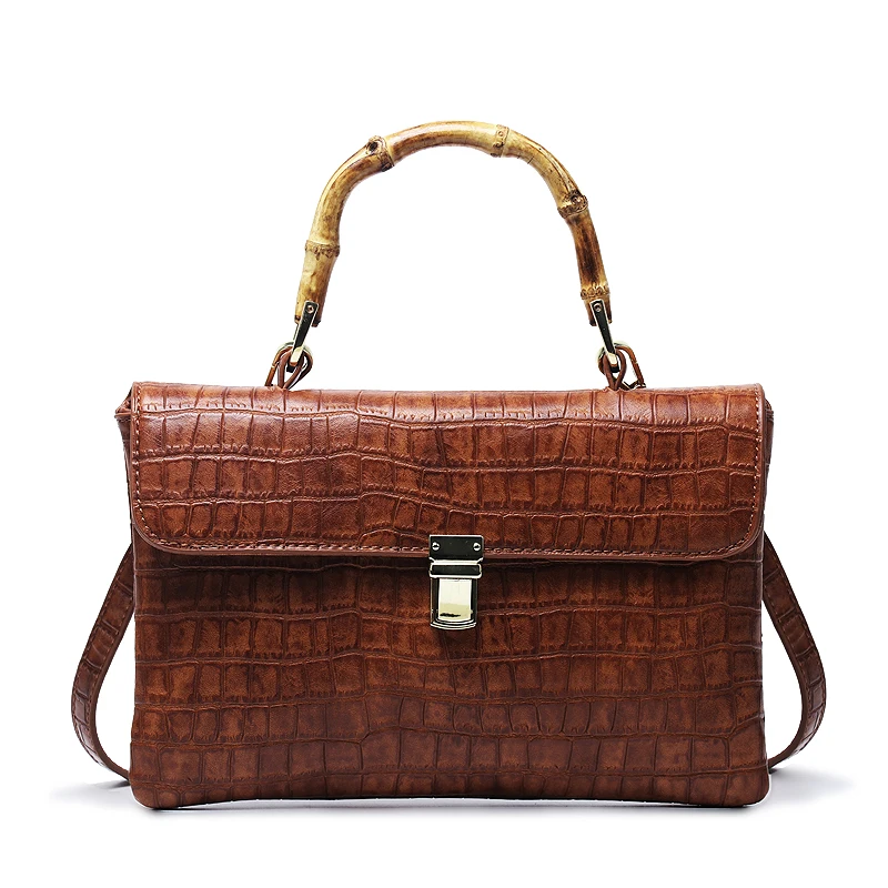 2020 New Fashion Bamboo Handle Designer Clutch Bag Crocodile Pattern Handbags Vintage Shoulder Bag, Black,brown,khaki,white,oem
2020 New Fashion Bamboo Handle Designer Clutch Bag Crocodile Pattern Handbags Vintage Shoulder Bag, Black,brown,khaki,white,oem
