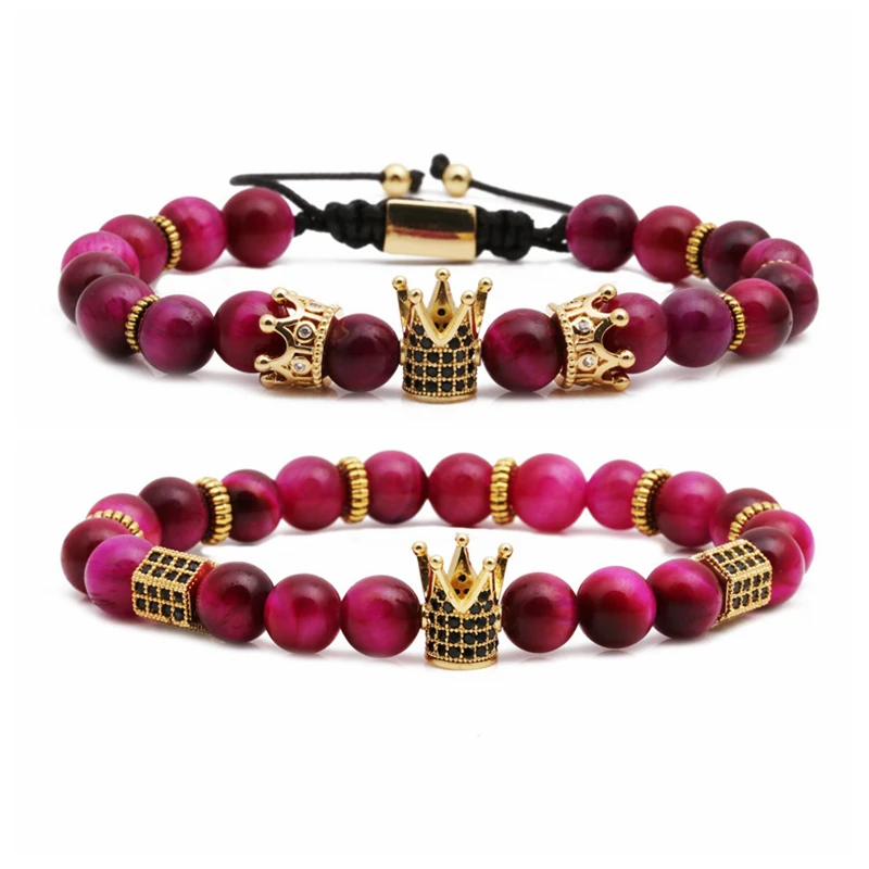 2pcs/set new natural stone handmade Knitting Tiger Eye beaded bracelet hot selling crown charms bracelet, Picture
2pcs/set new natural stone handmade Knitting Tiger Eye beaded bracelet hot selling crown charms bracelet, Picture