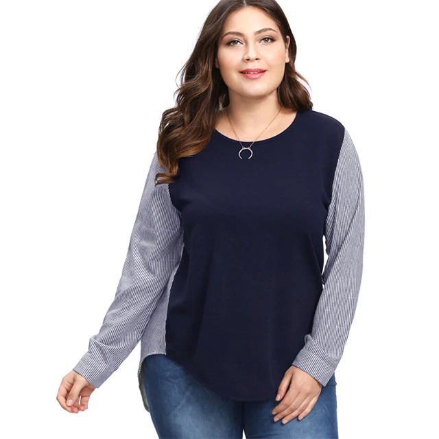 Women's Casual Contrast Color Long Sleeve Plus Size Shirt Women's Plus Size Top
Women's Casual Contrast Color Long Sleeve Plus Size Shirt Women's Plus Size Top