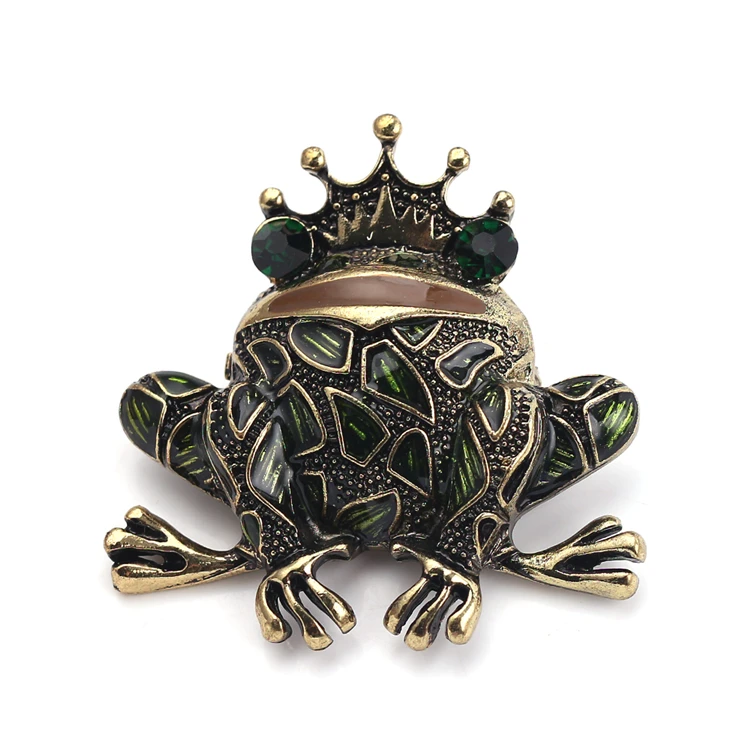 Personality Vintage Frog King Brooches Fashion Animal Shape Clothing Accessories Enamel Brooch Pin Collection
Personality Vintage Frog King Brooches Fashion Animal Shape Clothing Accessories Enamel Brooch Pin Collection