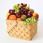 Wholesale new style custom design large hand weaving food fruit picnic hamper wooden basket for gifts