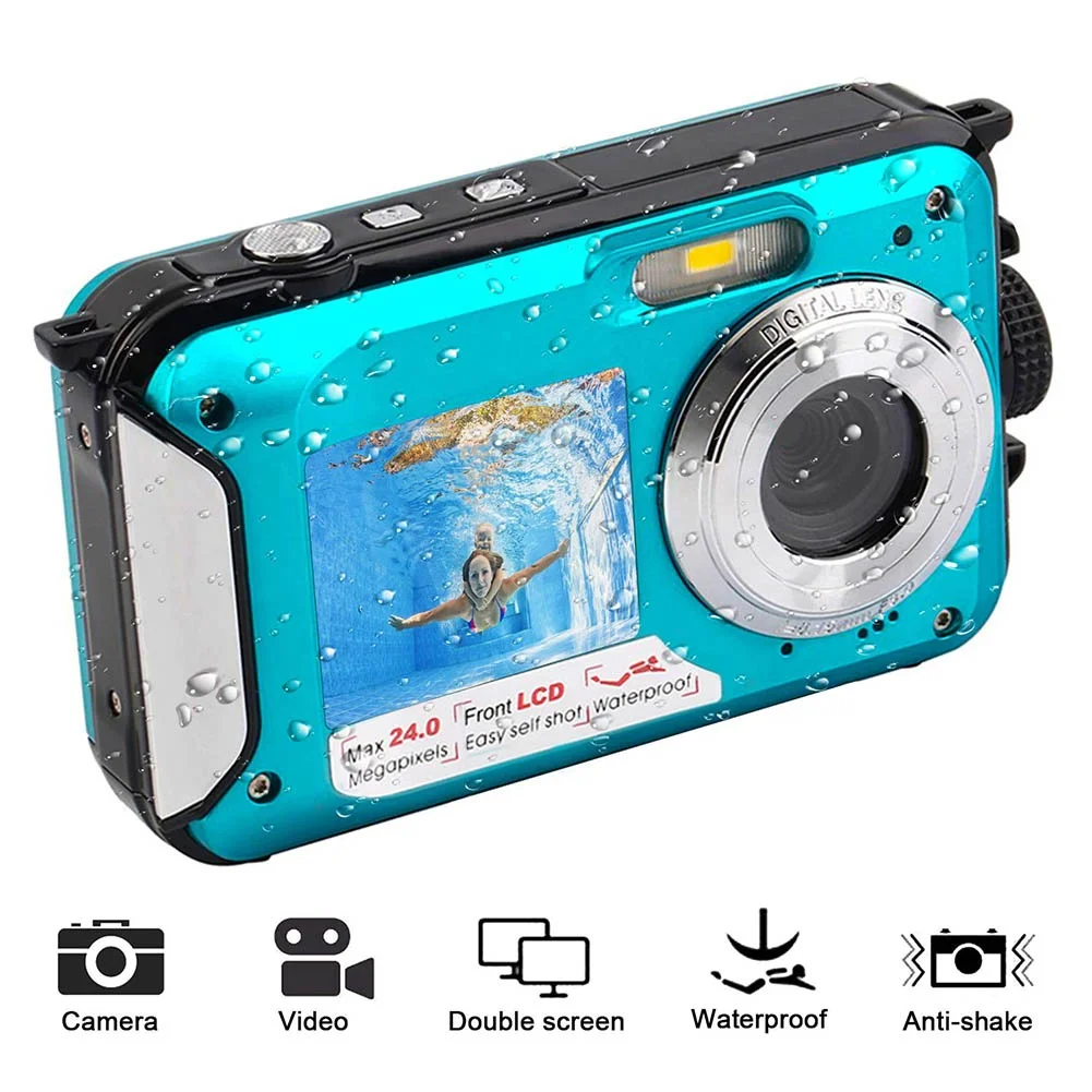Waterproof Digital Camera 1080P Full HD 24MP Selfie Dual Screen Video DV Recorder, As shown
Waterproof Digital Camera 1080P Full HD 24MP Selfie Dual Screen Video DV Recorder, As shown