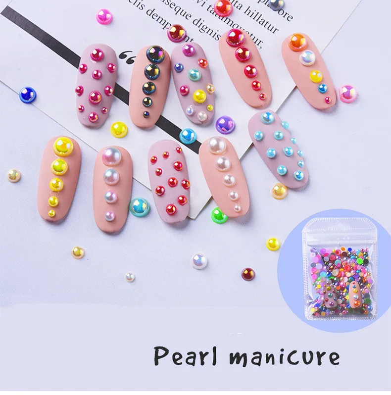 Wholesale Japanese nail art mixed size AB white 1000 flat back semicircle pearl nail decoration, Shimmer
Wholesale Japanese nail art mixed size AB white 1000 flat back semicircle pearl nail decoration, Shimmer