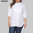 High Fashion office lady white long sleeve shirt spring/autumn wear fat large size women plus size blouse
