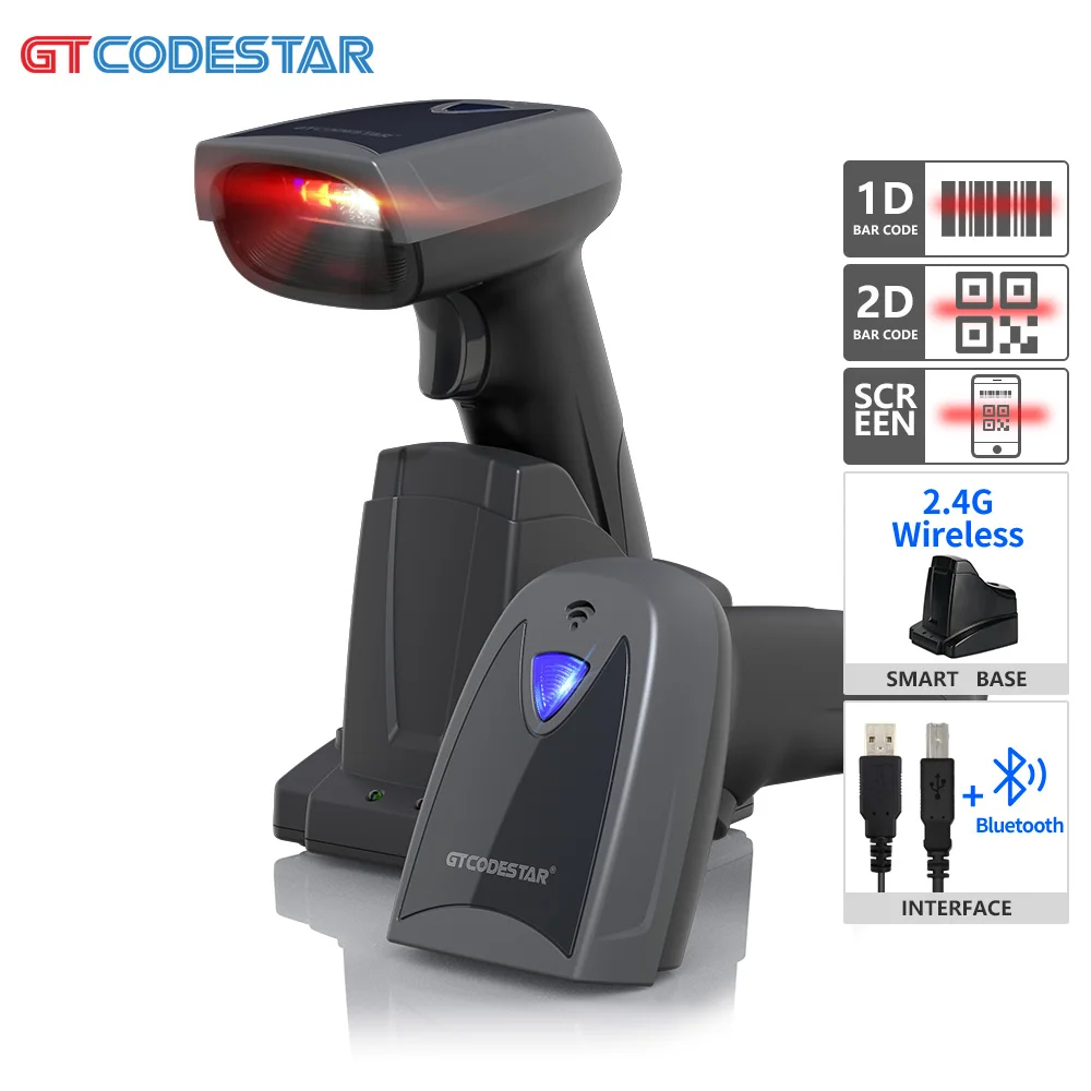 GTCODESTAR Qr 1D 2D Bar Code Reader Wireless Android Handheld Scanner Barcode blue tooth with Charging Cradle Memory X-1801B
GTCODESTAR Qr 1D 2D Bar Code Reader Wireless Android Handheld Scanner Barcode blue tooth with Charging Cradle Memory X-1801B