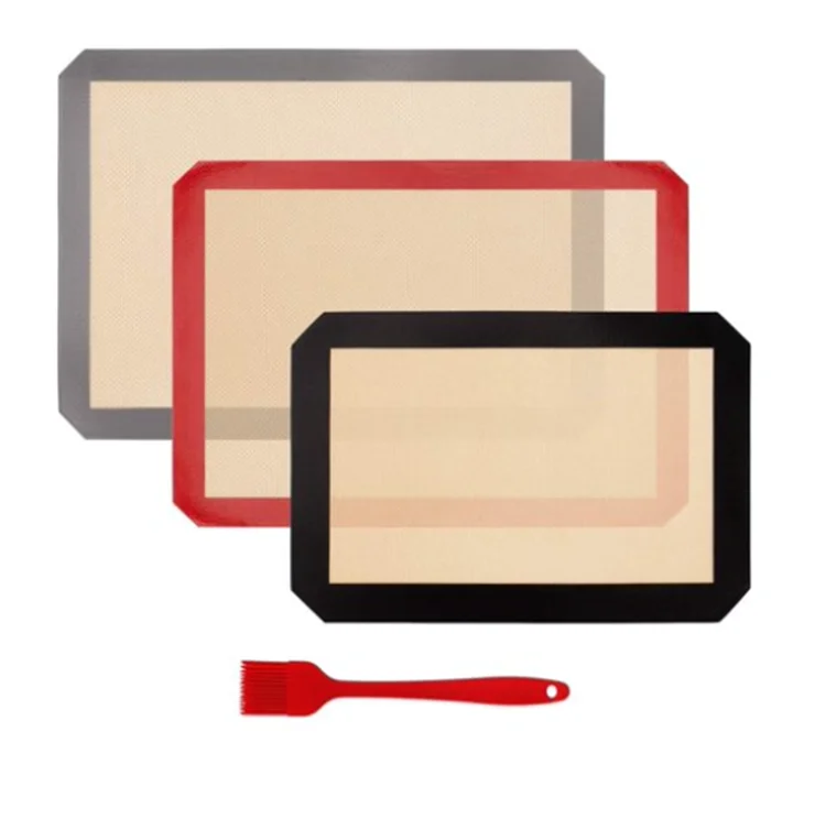 Manufacturer Supply Heat Resistant Reusable Baking Sheets Non Stick Large Reusable Food Safe Silicone Baking Mats, Red,black,yellow
Manufacturer Supply Heat Resistant Reusable Baking Sheets Non Stick Large Reusable Food Safe Silicone Baking Mats, Red,black,yellow