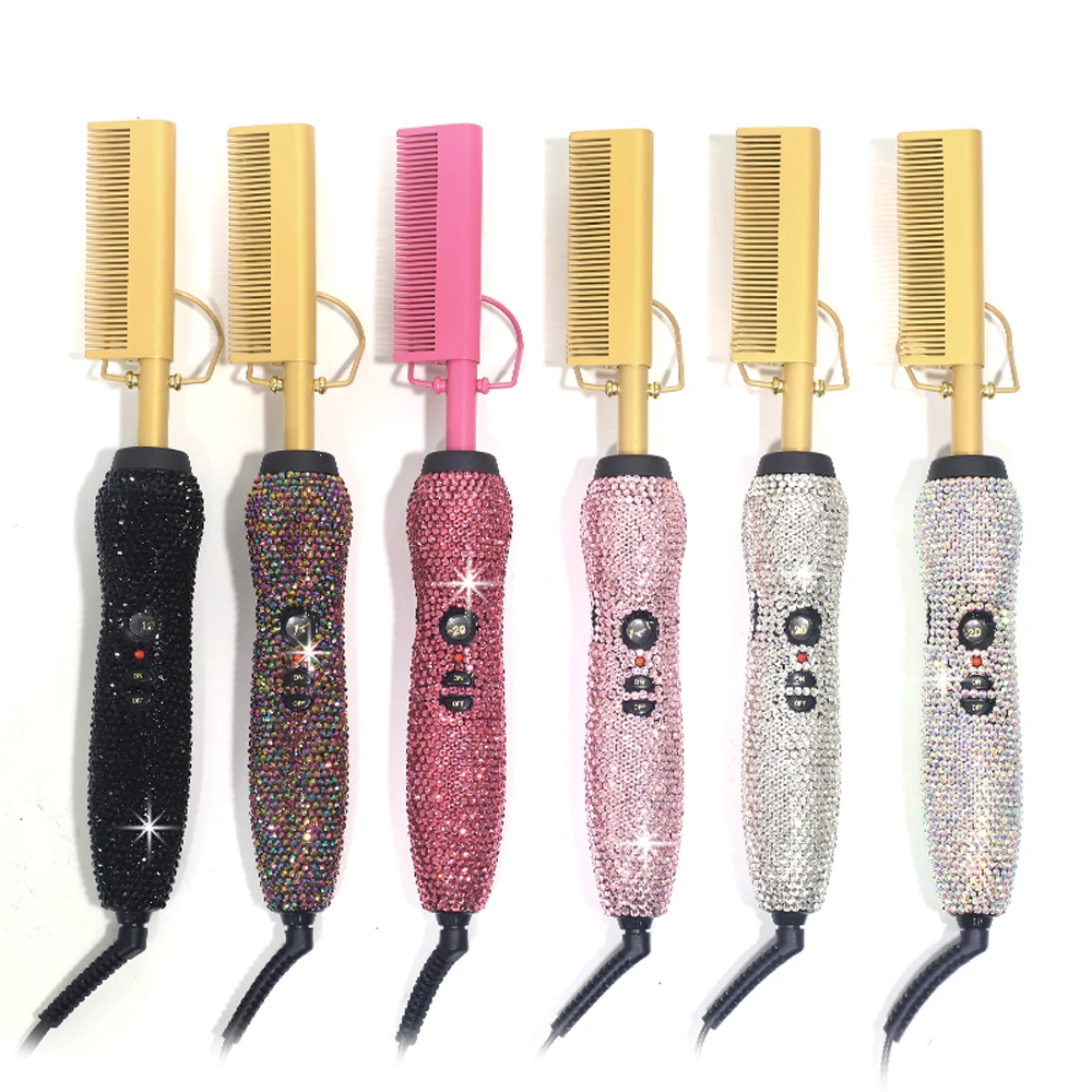 Luxury Bling Rhinestone 2 in1 Diamond Hair Straightener Crystal Hair Curler Glitter Electric Heating Hot Comb
Luxury Bling Rhinestone 2 in1 Diamond Hair Straightener Crystal Hair Curler Glitter Electric Heating Hot Comb