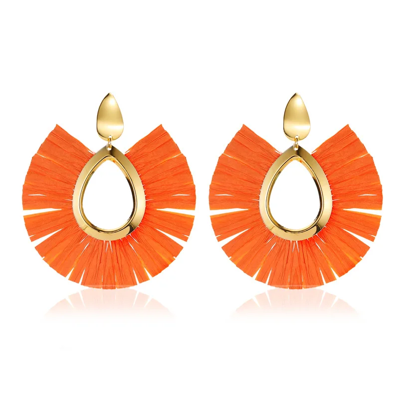 2021 Summer Fan-Shaped Tassel Earrings Colorful Origami Hollow Earrings, White, yellow, black, orange, green 
2021 Summer Fan-Shaped Tassel Earrings Colorful Origami Hollow Earrings, White, yellow, black, orange, green