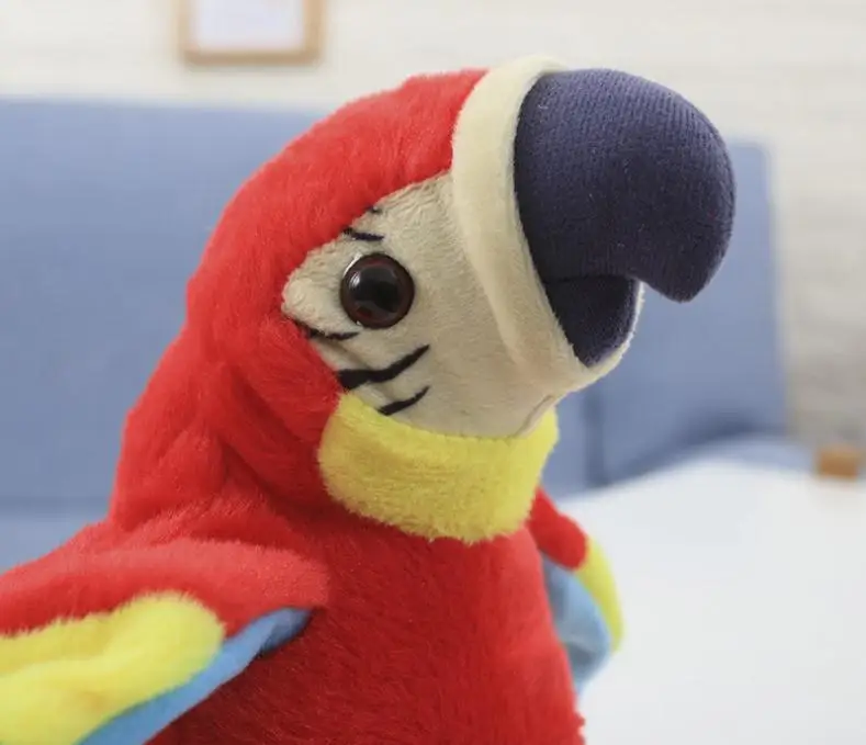 Drop shipping yeni Doldurulmuş Hayvan Elektrikli konuşan papağan Oyuncak Çocuklar için noel hediyesi e-paket Avrupa