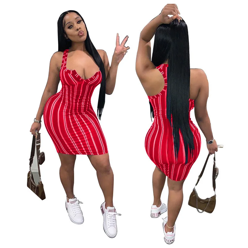 D8835 dropshipping agent 2021 bodycon sleeveless women clothing dress stripe dresses women summer v neck sexy dress
D8835 dropshipping agent 2021 bodycon sleeveless women clothing dress stripe dresses women summer v neck sexy dress