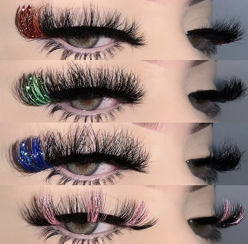 2022 colorful mink eyelashes wholesale glitter blue colored eyelash strips 3d mink lashes with color
2022 colorful mink eyelashes wholesale glitter blue colored eyelash strips 3d mink lashes with color