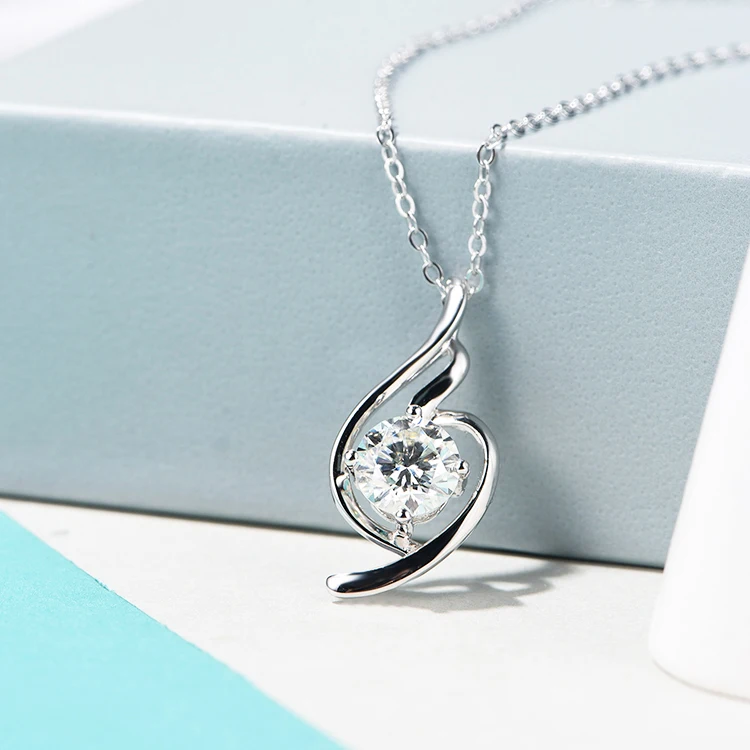 yadis moissanite gemstone 925 sterling silver pendant necklace