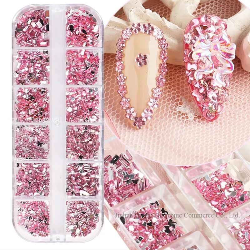 12 Grid 3D Charms Nail Decoration Love Star Resin Shaped Glass Diamond Beads Glitter Art Tiny Big Nail Crystals Rhinestones, Picture
12 Grid 3D Charms Nail Decoration Love Star Resin Shaped Glass Diamond Beads Glitter Art Tiny Big Nail Crystals Rhinestones, Picture