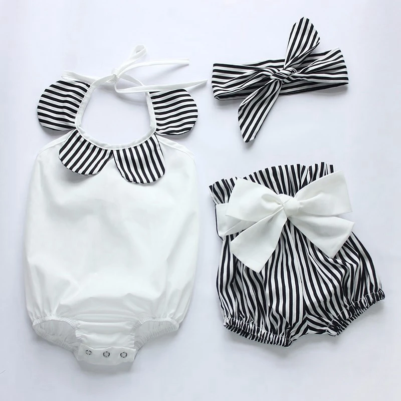 Casual Newborn Toddler Kids Baby Girl Clothes Tops Romper+Striped Shorts 3pcs Jumpsuit Playsuit Outfits Set Clothes 0-24M
Casual Newborn Toddler Kids Baby Girl Clothes Tops Romper+Striped Shorts 3pcs Jumpsuit Playsuit Outfits Set Clothes 0-24M