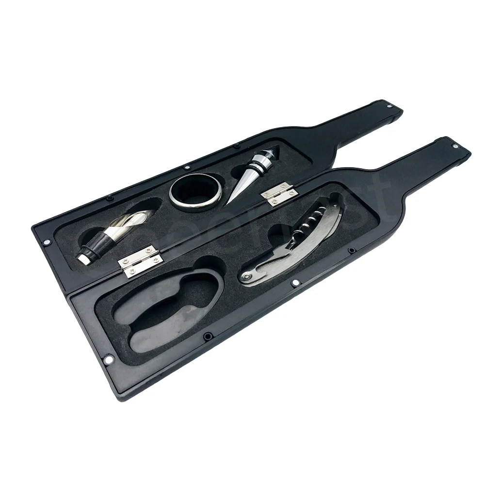 Factory Wholesale 5pcs Tools Wine Bottle Shaped Gift Set And Wine Set Opener and wine bottle opener tools
Factory Wholesale 5pcs Tools Wine Bottle Shaped Gift Set And Wine Set Opener and wine bottle opener tools