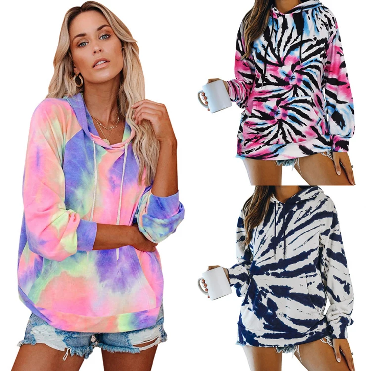 Elegant Casual Tie Dye Loose Long Sleeved Hooded Sweater Top Ladys Tops Women Female Shirts Casual Blouse
Elegant Casual Tie Dye Loose Long Sleeved Hooded Sweater Top Ladys Tops Women Female Shirts Casual Blouse