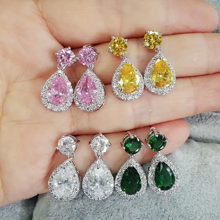 2021 Luxury Bohemian 5 Color Fashion Water Drop Big Zircon Stone Sterling Silver Women Stud Earrings Jewelry, Picture shows
2021 Luxury Bohemian 5 Color Fashion Water Drop Big Zircon Stone Sterling Silver Women Stud Earrings Jewelry, Picture shows