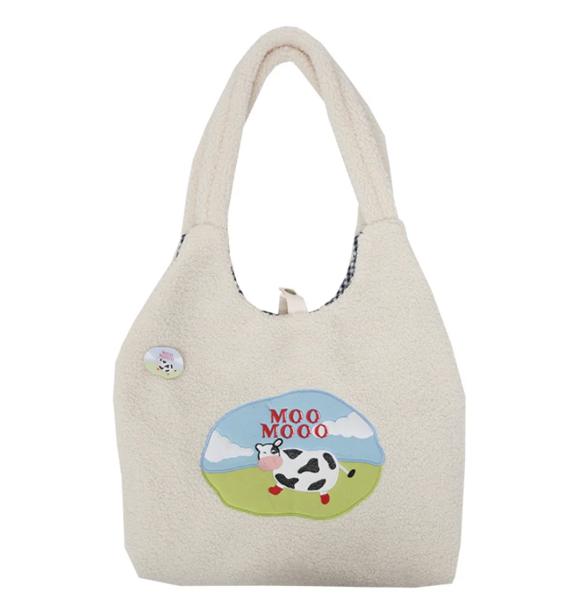 Autumn/winter Fluffy One-shoulder Women's Bag Embroidered Cartoon Lamb Wool Large Bag Large Capacity Bucket Women's Bag YGC-381
Autumn/winter Fluffy One-shoulder Women's Bag Embroidered Cartoon Lamb Wool Large Bag Large Capacity Bucket Women's Bag YGC-381