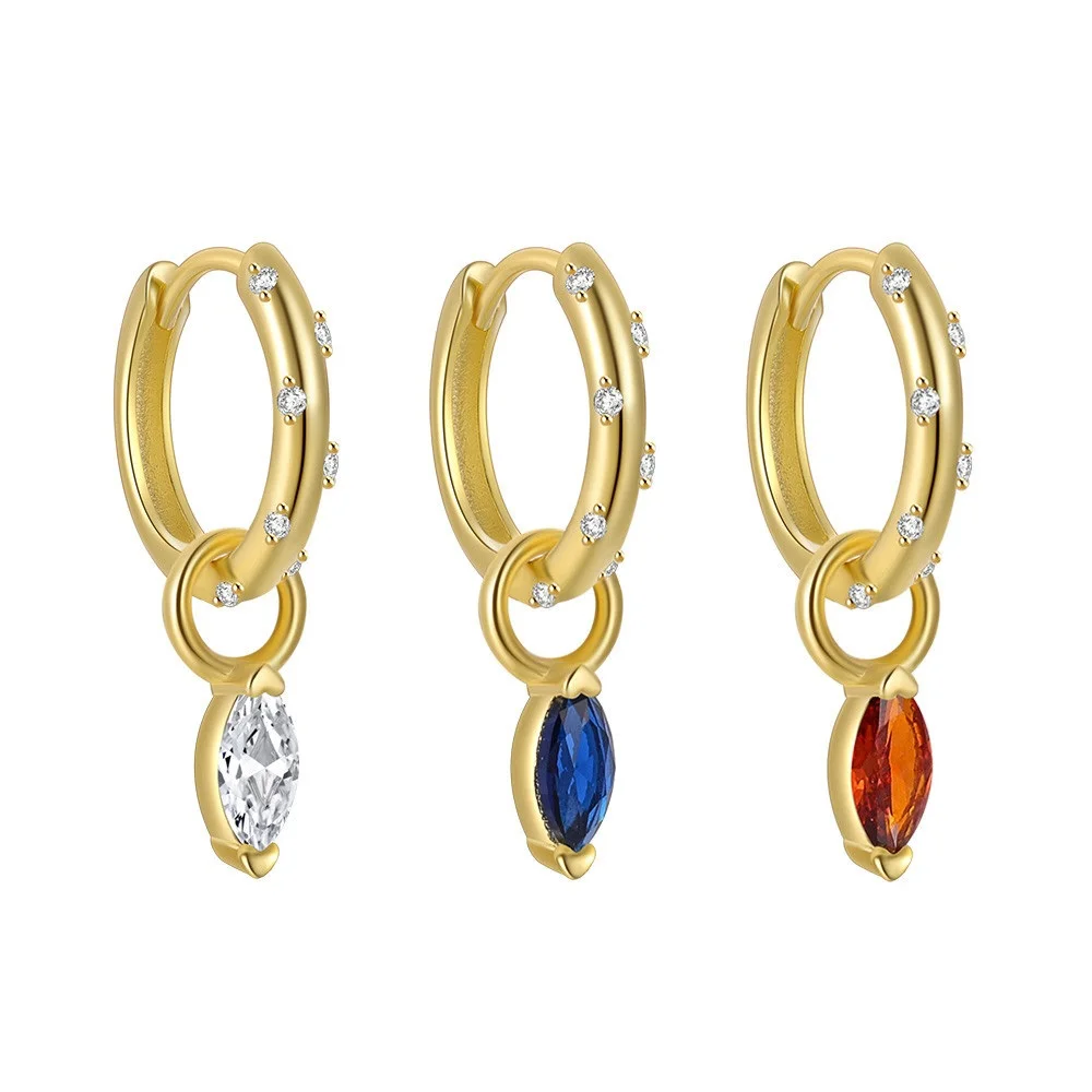 925 Sterling Silver Blue Red Horse Eye Zirconia Pendant 18K PVD Gold Plated Huggie Earrings Gift For Woman
925 Sterling Silver Blue Red Horse Eye Zirconia Pendant 18K PVD Gold Plated Huggie Earrings Gift For Woman