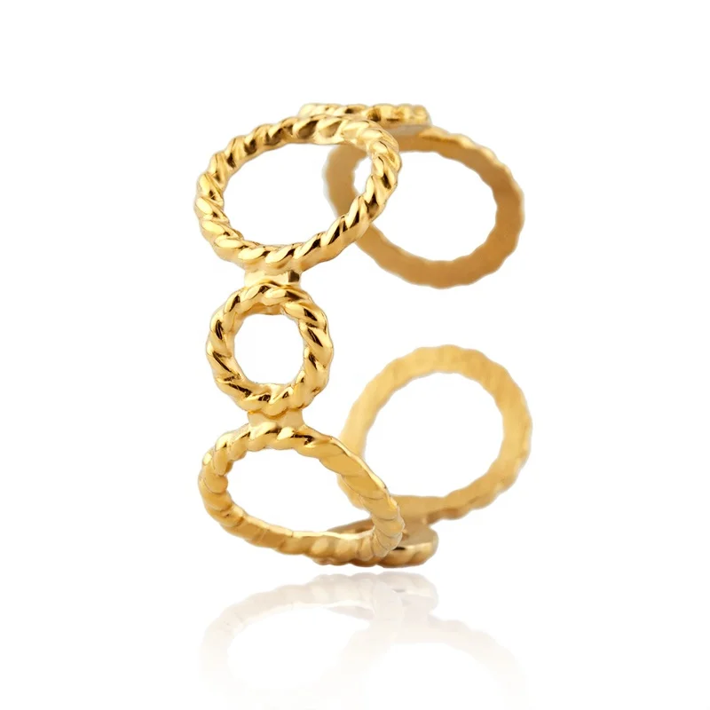 Minimalist Gold Plated Adjustable Twisted Stackable Ring Geometric Hollow Round Circle Open Ring, Gold/silver
Minimalist Gold Plated Adjustable Twisted Stackable Ring Geometric Hollow Round Circle Open Ring, Gold/silver