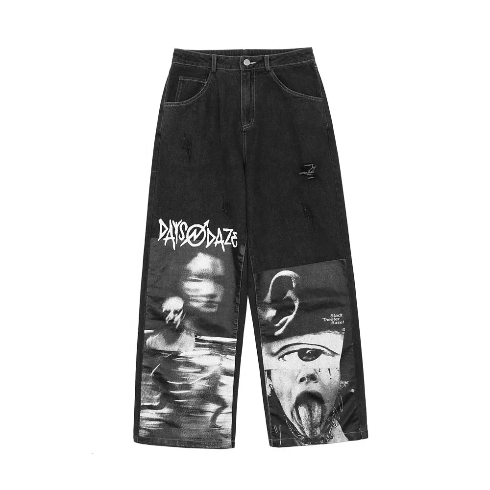 Character Printed Men's Jeans European American Fashion jeans men Loose Straight-leg Men Pants Street Trend casual trousers, Black
Character Printed Men's Jeans European American Fashion jeans men Loose Straight-leg Men Pants Street Trend casual trousers, Black