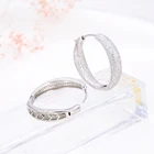 Large Hoop earrings 925 heart earring crystal for women