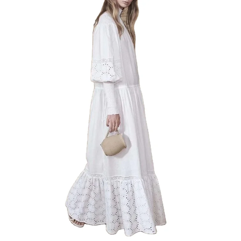 Wom Clothing Women Dress Summer 2021 Ropa De Moda Lace Stand Collar Long Sleeve Solid Tunic Casual Clothes
Wom Clothing Women Dress Summer 2021 Ropa De Moda Lace Stand Collar Long Sleeve Solid Tunic Casual Clothes