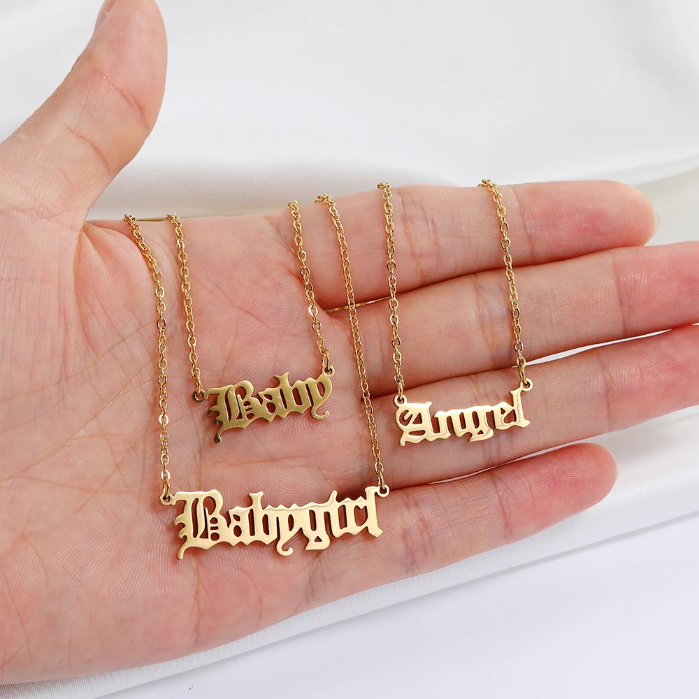2020 New gold custom stainless steel pendant babygirl Necklace Jewelry for women wholesale N206273, Picture shows
2020 New gold custom stainless steel pendant babygirl Necklace Jewelry for women wholesale N206273, Picture shows