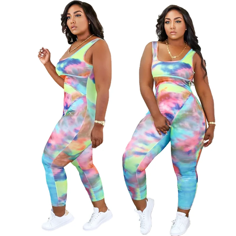 The hot new 2021 plus-size women's fashion sport tank jumpsuit with gradient color, Shown
The hot new 2021 plus-size women's fashion sport tank jumpsuit with gradient color, Shown