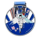 One-Stop Service Metal Crafts Customized Zinc Alloy Marathon Sport with Custom Ribbon