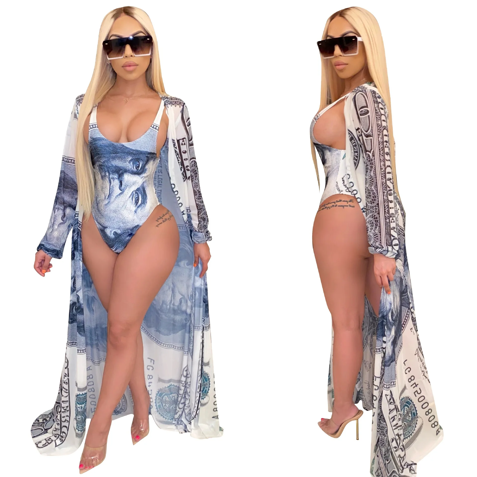 RsCY1227 dollar money printedsleeveless bodysuits for women sexy wholesale swimwear two piece sets, Shown
RsCY1227 dollar money printedsleeveless bodysuits for women sexy wholesale swimwear two piece sets, Shown