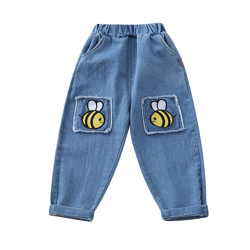 Children's pants wholesale spot hot sale elastic embroidery loose fit casual denim trousers small bee pattern for 5 year old boy, Blue
Children's pants wholesale spot hot sale elastic embroidery loose fit casual denim trousers small bee pattern for 5 year old boy, Blue