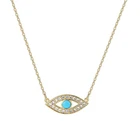 Silver Silver Minimalist 925 Sterling Silver Gold Plated Turkish Evil Eye Pendant Necklace Jewelry