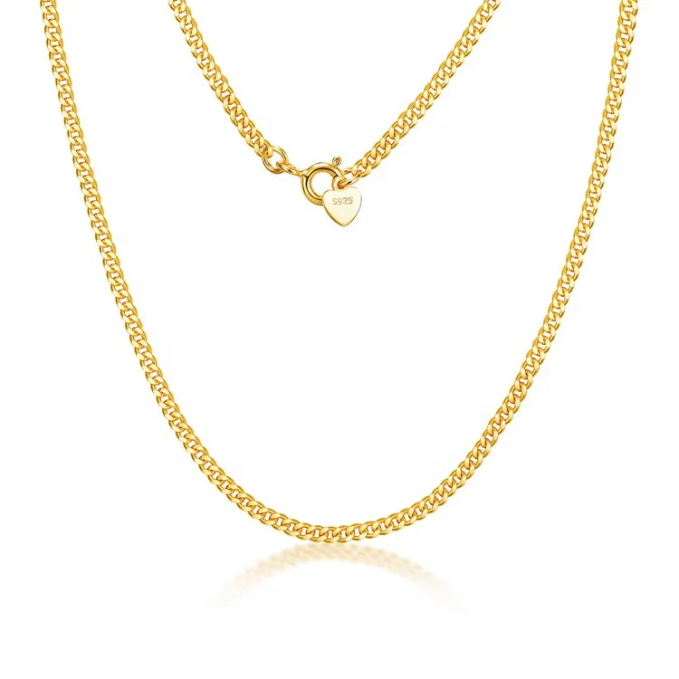 925 Silver Trends Jewelry Gold Plated Chunky Curb Chain Choker Necklace Women Cuban Link Necklace, Picture
925 Silver Trends Jewelry Gold Plated Chunky Curb Chain Choker Necklace Women Cuban Link Necklace, Picture