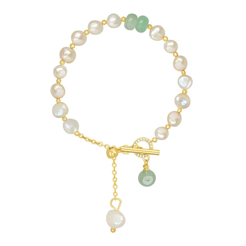 Real Gold Plated Luxury Adjustable Pearl Jade Bracelet Imitation Baroque Pearl Natural Stone Bracelet For Lady Gift
Real Gold Plated Luxury Adjustable Pearl Jade Bracelet Imitation Baroque Pearl Natural Stone Bracelet For Lady Gift