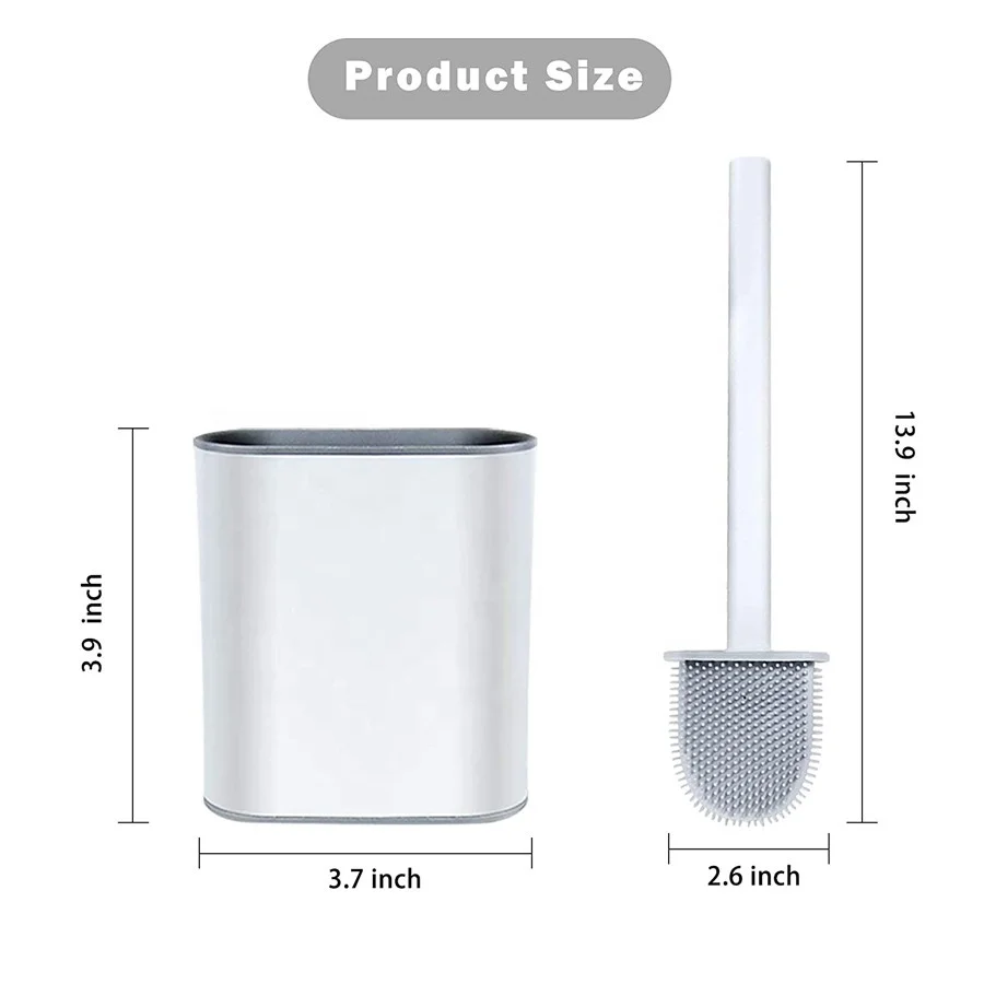 Bathroom Silicone Toilet Brush ,with Non-Slip Long Plastic Handle and Quick Drying Holder Kit
Bathroom Silicone Toilet Brush ,with Non-Slip Long Plastic Handle and Quick Drying Holder Kit