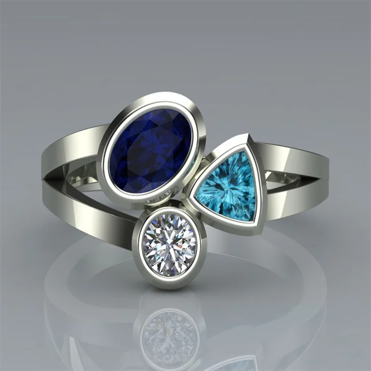New personality ladies ring beautiful irregular three-color stone ring fashion ring jewelry wholesale
New personality ladies ring beautiful irregular three-color stone ring fashion ring jewelry wholesale