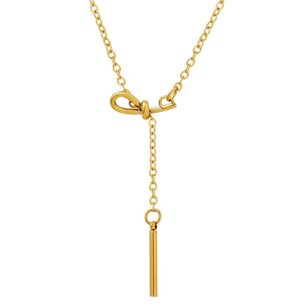 Design Simple Tassel Swipe Adjustable Chain Stainless Steel 18K Gold Plated Charm Necklace
Design Simple Tassel Swipe Adjustable Chain Stainless Steel 18K Gold Plated Charm Necklace