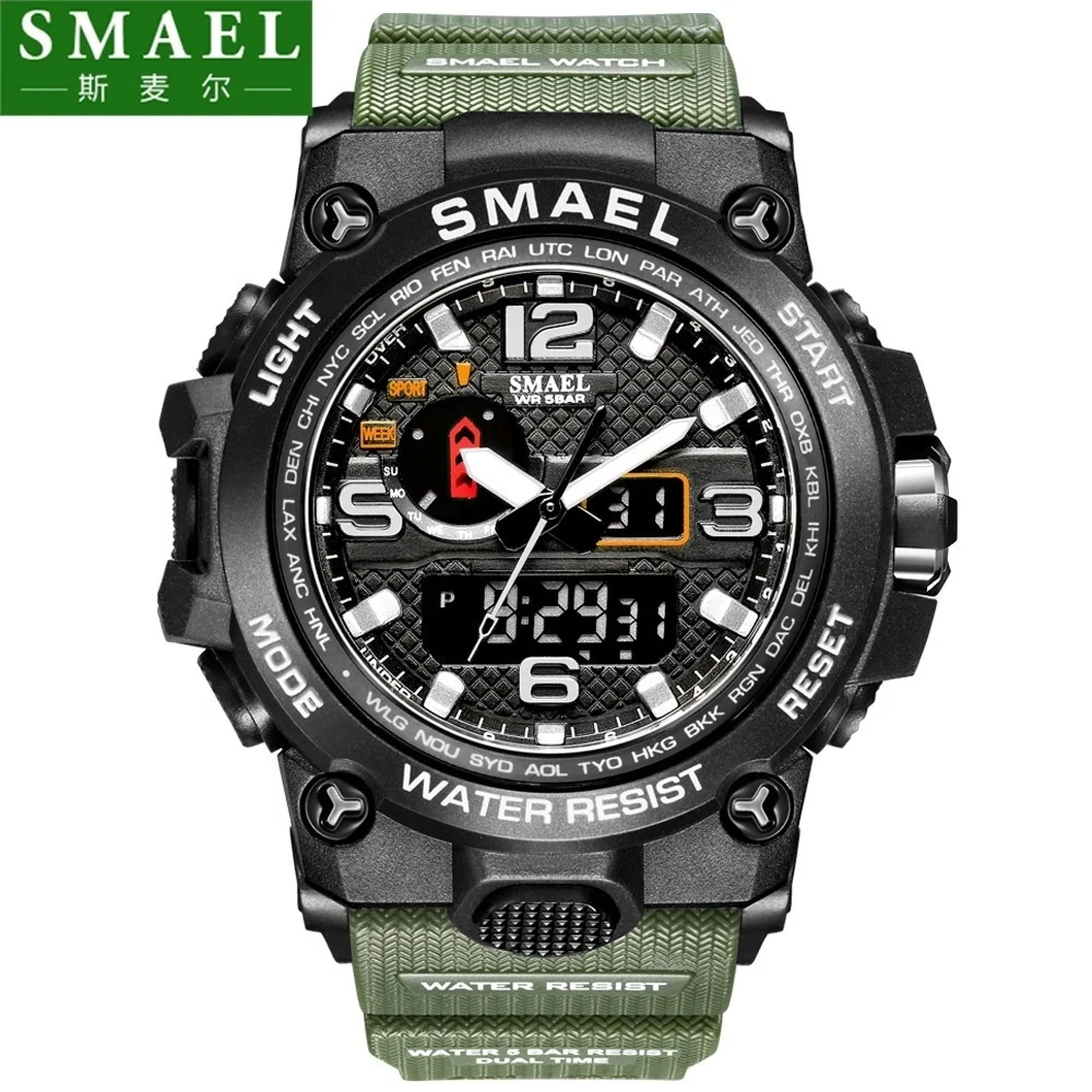 SMAEL 1545 dual display band calendar alarm clock luminous men's watch outdoor mountaineering digital watch, 19 different colors
SMAEL 1545 dual display band calendar alarm clock luminous men's watch outdoor mountaineering digital watch, 19 different colors