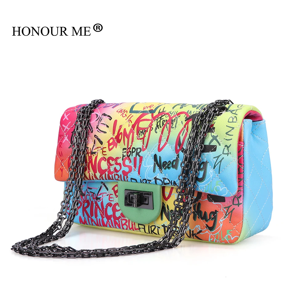 2021 Wholesale Colorful Painted Graffiti Bags With Gold Hardware Ins Girl Graffiti Chain Bag Large Capacity Handbag
2021 Wholesale Colorful Painted Graffiti Bags With Gold Hardware Ins Girl Graffiti Chain Bag Large Capacity Handbag