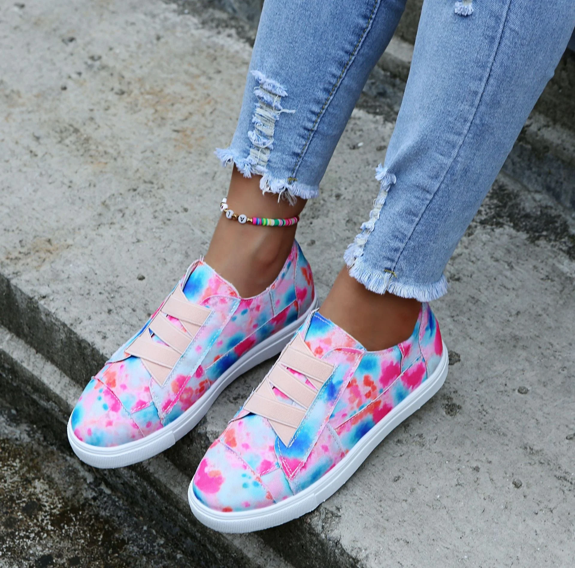 2021 Autumn New Women Colorful Sneakers Tie Dye Elastic Band Casual Canvas Shoes Flats Plus Size 35-43 Loafers Shoes, Same as picture
2021 Autumn New Women Colorful Sneakers Tie Dye Elastic Band Casual Canvas Shoes Flats Plus Size 35-43 Loafers Shoes, Same as picture