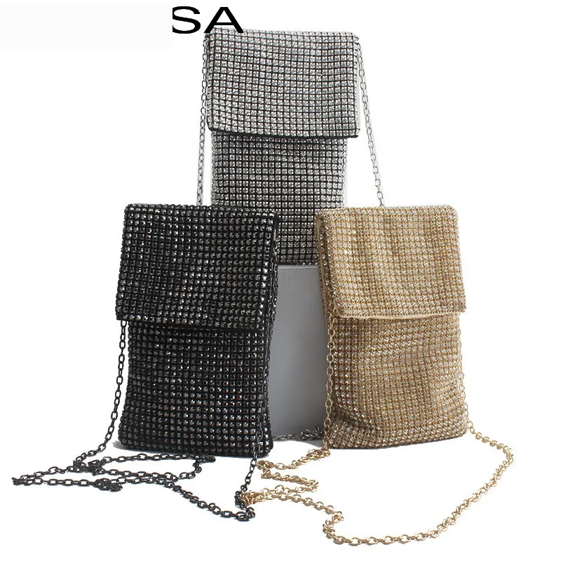 SEKUSA Phone case purse diamonds luxury new rhinestones evening bags with chain shouler messenger handbags
SEKUSA Phone case purse diamonds luxury new rhinestones evening bags with chain shouler messenger handbags