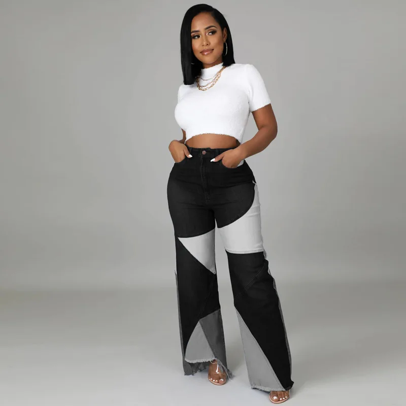 women wide leg pants trousers washed splicing block long pants ladies fashion denim jeans pants 2022
women wide leg pants trousers washed splicing block long pants ladies fashion denim jeans pants 2022