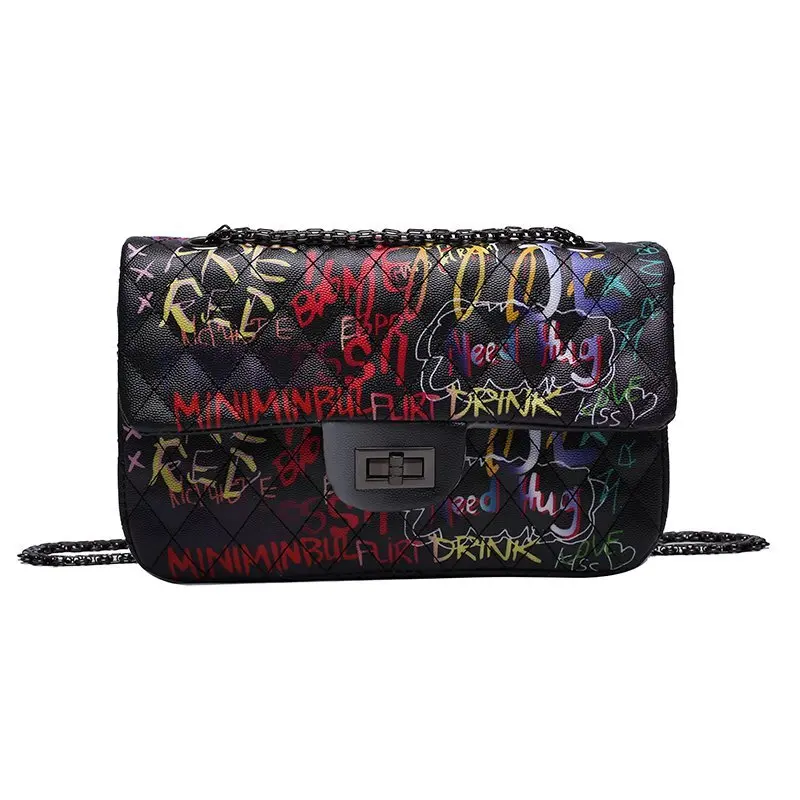Fashion colorful rainbow color single crossbody ladies pu leather shoulder sling bag luxury women chain graffiti handbag
Fashion colorful rainbow color single crossbody ladies pu leather shoulder sling bag luxury women chain graffiti handbag