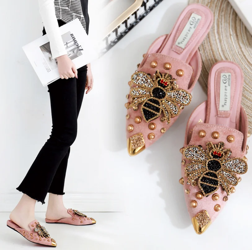 Spring Fall New Designer Slippers Women Famous Brands High Quality Women's Pointed Toes Flat Slippers For Women Outdoor Slippers, As pictures
Spring Fall New Designer Slippers Women Famous Brands High Quality Women's Pointed Toes Flat Slippers For Women Outdoor Slippers, As pictures