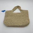 2020 new arrival fashion plain summer beach tote natural straw paper bag for women
