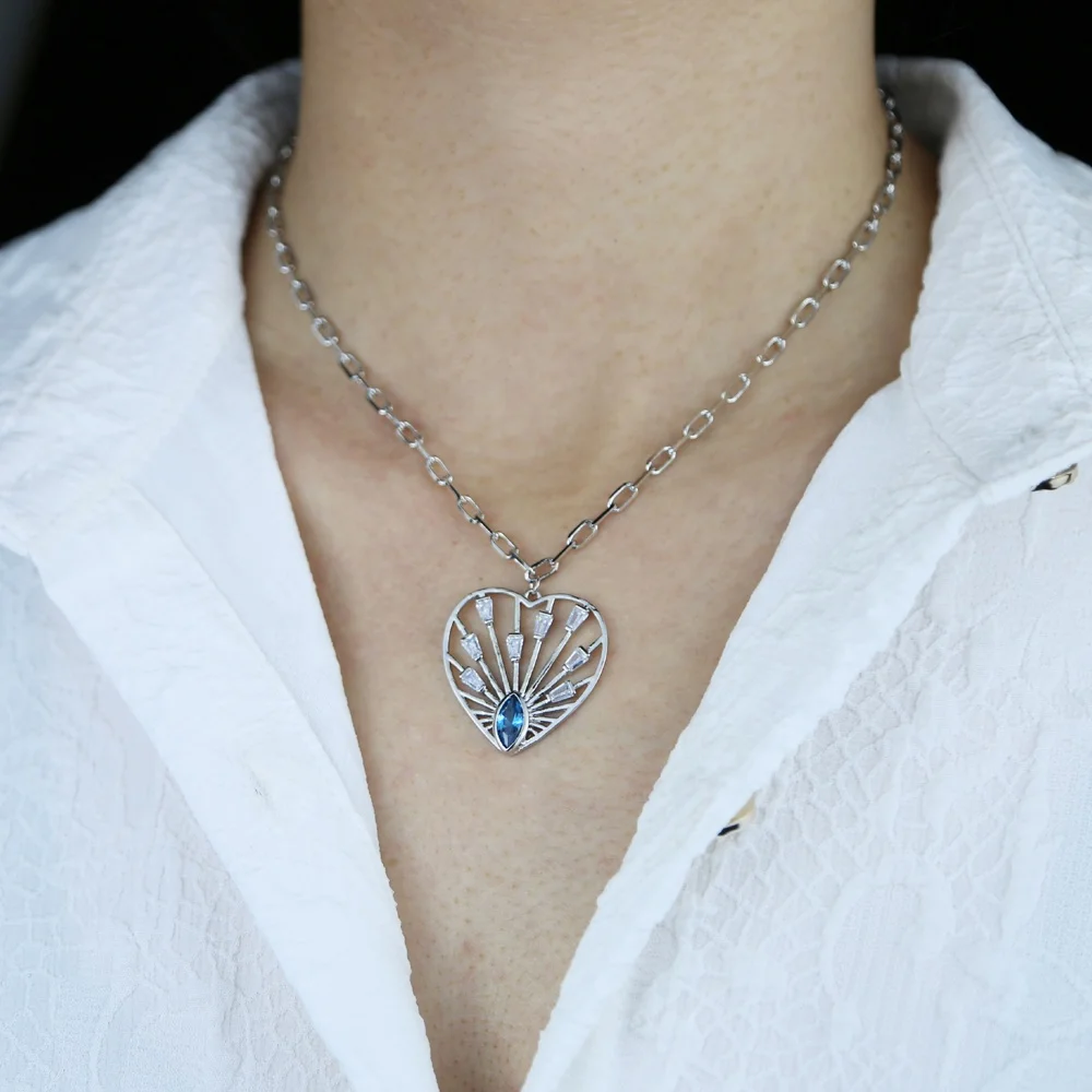 Hot sale Big Heart Charm Pendant Necklace with Pin shape Open Link Chain Necklaces For women wedding party jewelry gift, As pic
Hot sale Big Heart Charm Pendant Necklace with Pin shape Open Link Chain Necklaces For women wedding party jewelry gift, As pic