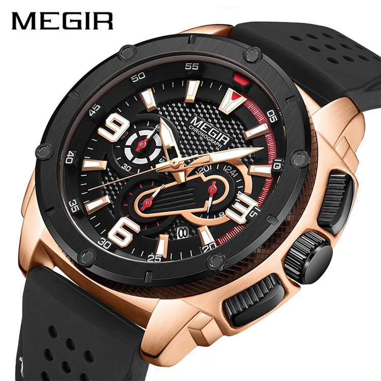 MEGIR 2147 Black Sport Watches For Men Military Army Mens Silicone Chronograph Quartz Wrist Watch Reloj Hombre 2020
MEGIR 2147 Black Sport Watches For Men Military Army Mens Silicone Chronograph Quartz Wrist Watch Reloj Hombre 2020