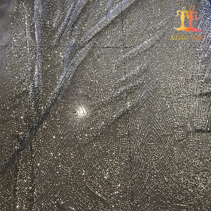 Factory price 40# mesh shiny sliver glitter glued tulle lace fabric for dress, As picture or as per client's request
Factory price 40# mesh shiny sliver glitter glued tulle lace fabric for dress, As picture or as per client's request
