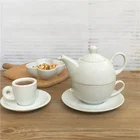 Poland personalized white color personalized tea cups stacking tea for one teapot